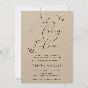 Nothing Fancy Just Love Reception Invitation