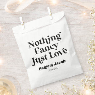 Nothing Fancy Just Love Retro Casual Wedding Favour Bags