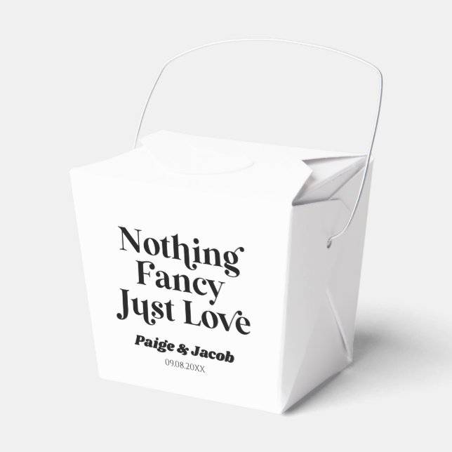Nothing Fancy Just Love Retro Casual Wedding Favour Box (Front Side)