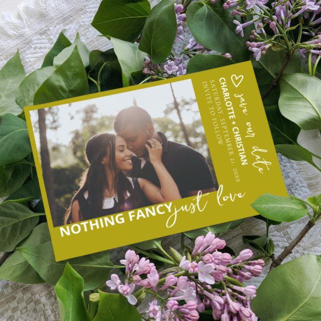 Nothing Fancy Just Love Retro Colour Save The Date (Nothing Fancy Just Love Minimalist Wedding Save the date from Ricaso. Mix & Match wedding collection)