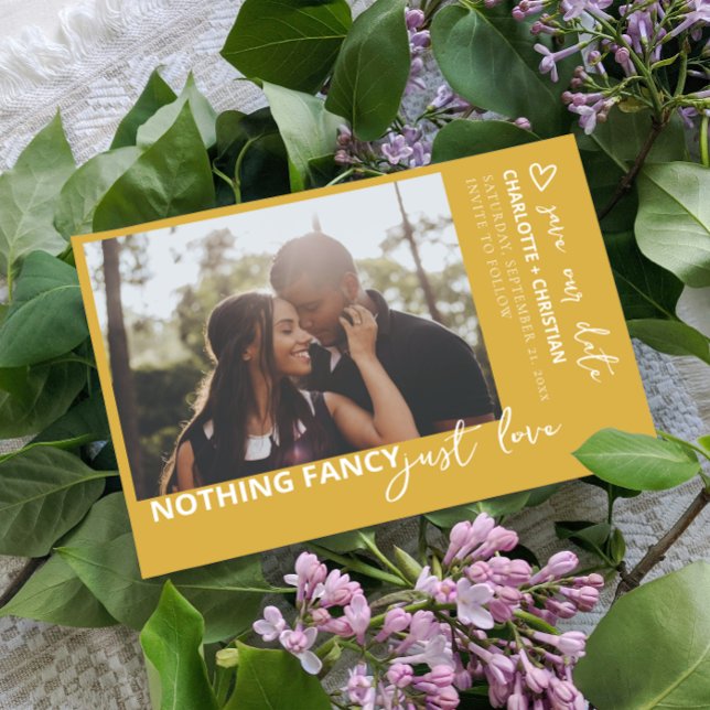 Nothing Fancy Just Love Retro Colour Save The Date (Nothing Fancy Just Love Minimalist Wedding Save the date from Ricaso. Mix & Match wedding collection)