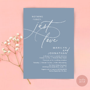 Nothing Fancy, Just Love, Romantic Wedding Dinner Invitation