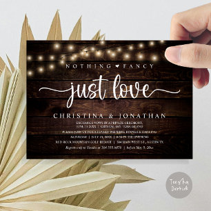 Nothing Fancy Just Love, Rustic Wedding Dinner Invitation
