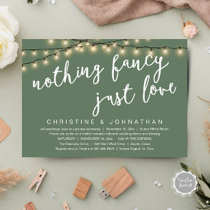 Nothing Fancy, Just Love Rustic Wedding Dinner Invitation