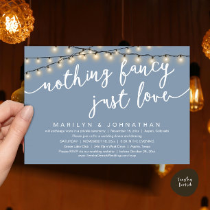 Nothing Fancy, Just Love, Rustic Wedding Dinner Invitation