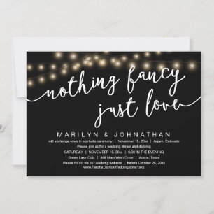 Nothing Fancy, Just Love, Rustic Wedding Dinner Invitation