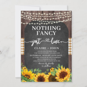 Nothing Fancy Just Love Rustic Wedding Invitation