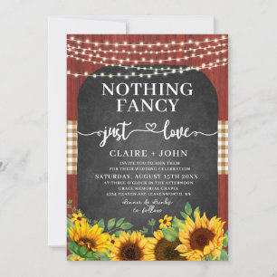 Nothing Fancy Just Love Rustic Wedding Invitation