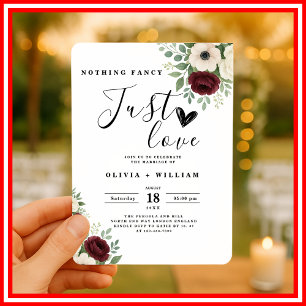 Nothing Fancy Just Love Sage Green Wedding  Invitation