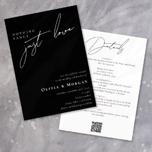 Nothing Fancy Just Love Script All in One Wedding Invitation