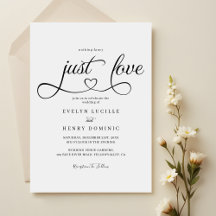 Nothing Fancy Just Love Script Heart Wedding