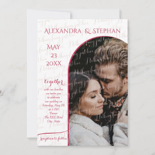 Nothing Fancy Just Love Script Pink Magenta Photo  Invitation