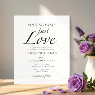 Nothing Fancy Just Love Script Wedding Invitation