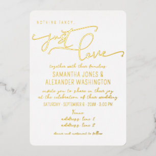 Nothing Fancy Just Love Shabby Chic White & Gold
