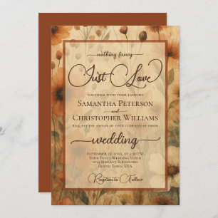 Nothing Fancy Just Love Sienna Boho Floral Wedding Invitation