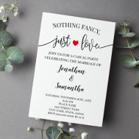 Nothing Fancy Just Love Simple Elopement Invite