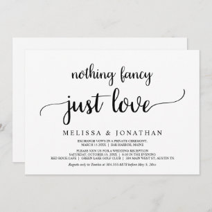 Nothing Fancy Just Love, Simple Minimal Rustic Invitation