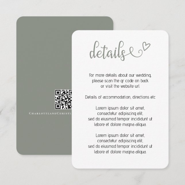 Nothing Fancy Just Love Simple QR Code Enclosure Card (Front/Back)