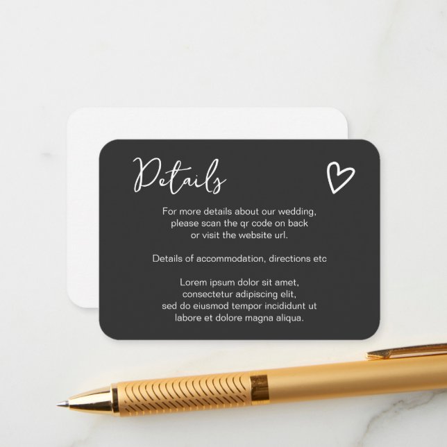 Nothing Fancy Just Love Simple QR Code Enclosure Card (Front/Back In Situ)