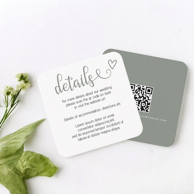 Nothing Fancy Just Love Simple QR Code Enclosure Card (Nothing Fancy Just Love Simple QR Code Enclosure Cards from Ricaso. Add your wedding website url)