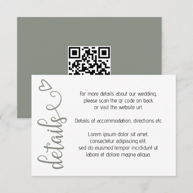 Nothing Fancy Just Love Simple QR Code Enclosure Card (Front/Back)