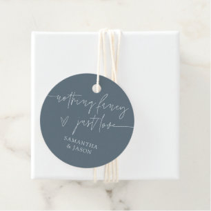 Nothing Fancy Just Love Slate Blue Wedding Favour Tags