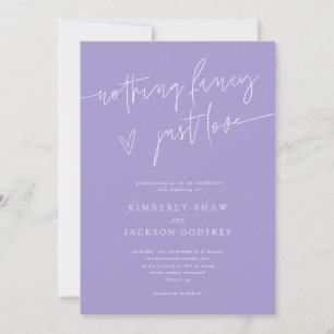Nothing Fancy Just Love Violet Wedding Invitation