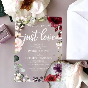 Nothing Fancy Just Love Wedding Acrylic Invitations