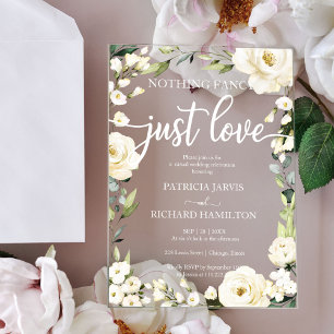 Nothing Fancy Just Love Wedding Acrylic Invitations