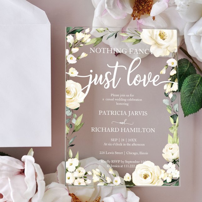 Nothing Fancy Just Love Wedding Acrylic Invitations (Creator Uploaded)