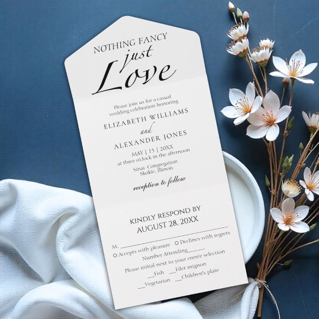Nothing Fancy Just Love | Wedding All In One All In One Invitation (Creator Uploaded)