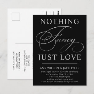 Nothing Fancy Just Love Wedding Announcement Postcard