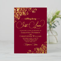 Nothing Fancy Just Love Wedding Burgundy & Gold