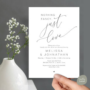 Nothing Fancy, Just Love, Wedding Dinner Dancing Invitation