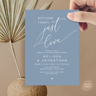 Nothing Fancy, Just Love, Wedding Dinner Dancing Invitation