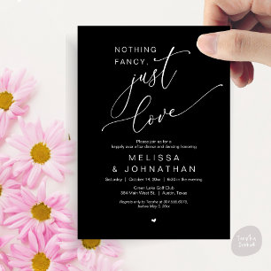 Nothing Fancy, Just Love, Wedding Dinner Dancing Invitation