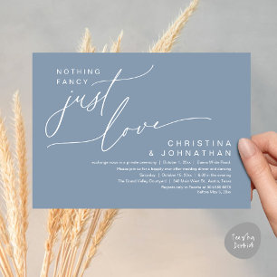 Nothing Fancy Just Love Wedding Dinner Party Invitation