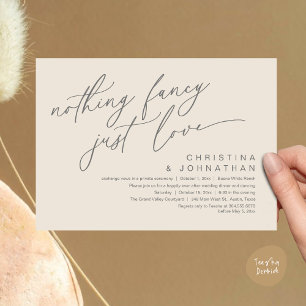 Nothing Fancy Just Love Wedding Dinner Party Invitation