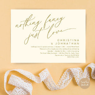 Nothing Fancy Just Love Wedding Dinner Party Invitation