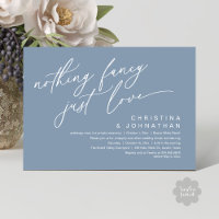 Nothing Fancy Just Love Wedding Dinner Party