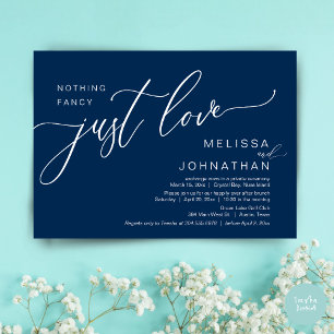 Nothing Fancy Just Love, Wedding Elopement Brunch Invitation