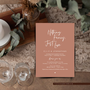 Nothing Fancy Just Love, Wedding Elopement Dinner Invitation