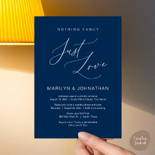 Nothing Fancy, Just Love, Wedding Elopement Dinner Invitation