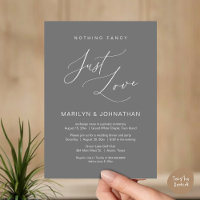 Nothing Fancy, Just Love, Wedding Elopement Dinner
