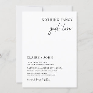 Nothing Fancy Just Love Wedding Invitation