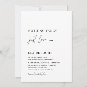 Nothing Fancy Just Love Wedding Invitation
