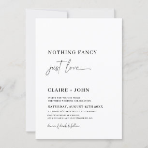 Nothing Fancy Just Love Wedding Invitation