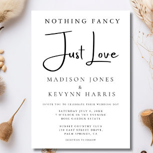 Nothing Fancy Just Love Wedding Invitation