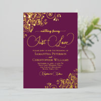 Nothing Fancy Just Love Wedding Magenta Plum Gold