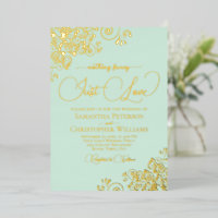 Nothing Fancy Just Love Wedding Mint Green & Gold